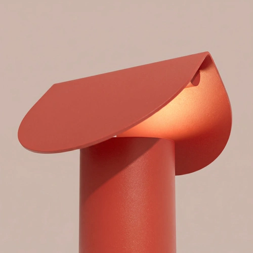 Lampa biurkowa LED BISCUIT czerwona nowoczesna aluminiowa
