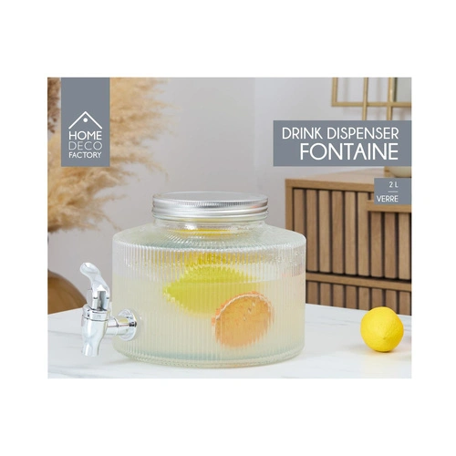 Szklany słój do napojów z kranikiem Colar 2L Intesi na lemoniadę i wodę