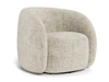 Fotel kubełkowy Lodi do salonu beżowy welurowy obrotowy nowoczesny