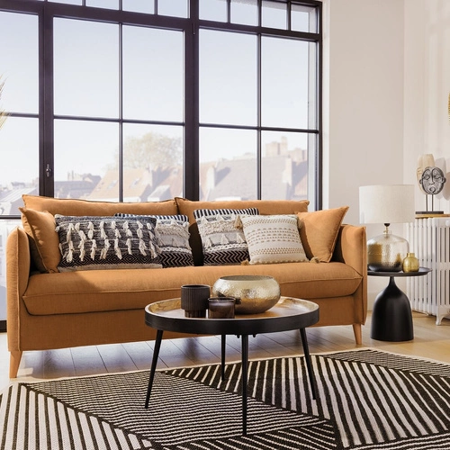 Lampka nocna do sypialni Kais Atmosphera nowoczesna złota z abażurem metalowa 52 cm