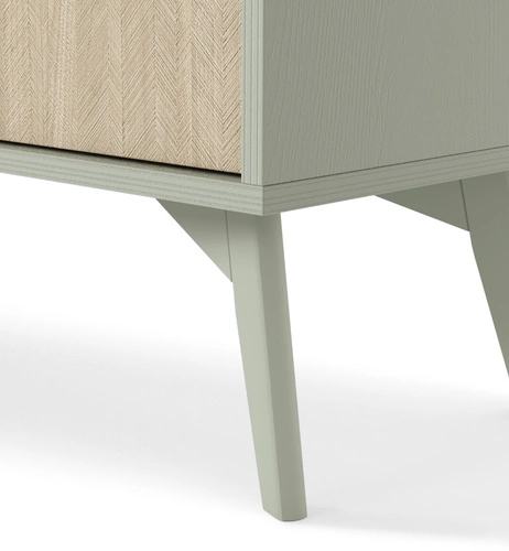 Komoda z szufladami Sage 106 cm drewniana w jodełkę glamour do salonu i sypialni