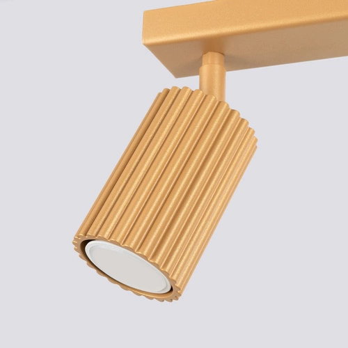 Plafon sufitowy KARBON 2 złoty nowoczesny glamour do salonu z ruchomym kloszem