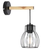 Kinkiet ścienny Bernita czarny nowoczesny metalowo-drewniany do salonu i sypialni E27