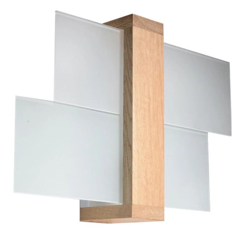 Kinkiet ścienny Feniks naturalne drewno nowoczesny skandynawski do salonu i sypialni Sollux