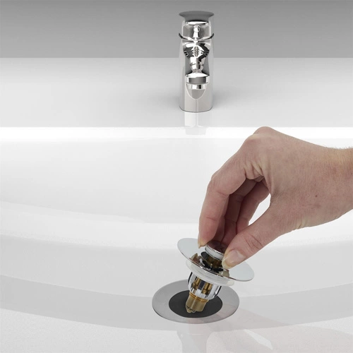 Korek do zlewu uniwersalny Intesi 6 cm chromowany metalowy do kuchni i łazienki nowoczesny