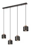 Lampa wisząca Olena czarna 4x60W E27  klosz czarny
