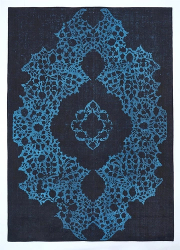 Dywan nowoczesny glamour do salonu i sypialni Carpet Decor Ornament Blue 160x230 antypoślizgowy