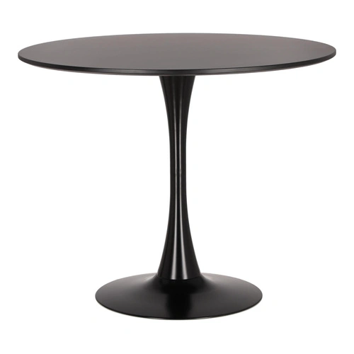 Stół okrągły 90 cm Simplet Skinny Black czarny nowoczesny do jadalni i kuchni na jednej nodze