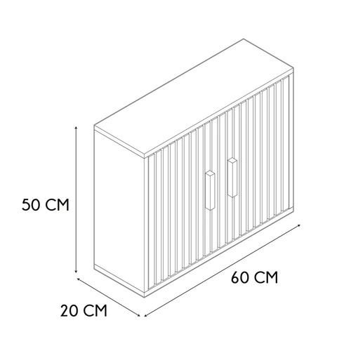 Szafka łazienkowa wisząca Klaus naturalna ryflowana matowa 60 cm minimalistyczna Intesi