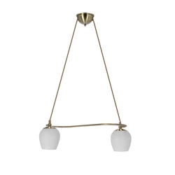 Lampa wisząca Serano patynowy 2x60W E27 klosz biały