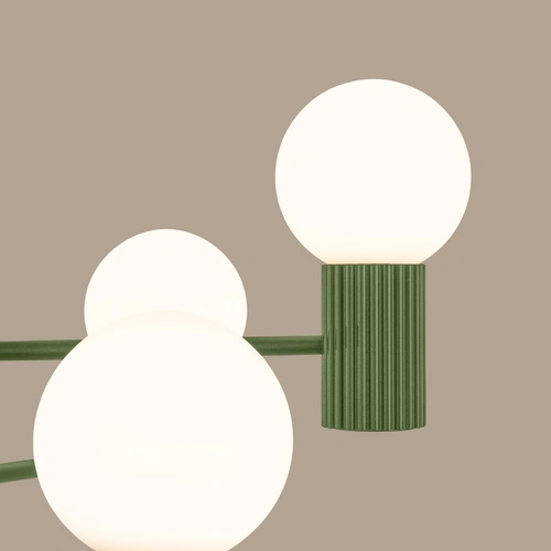 Żyrandol nowoczesny HALO 6 oliwkowy do salonu i jadalni lampa sufitowa metalowa