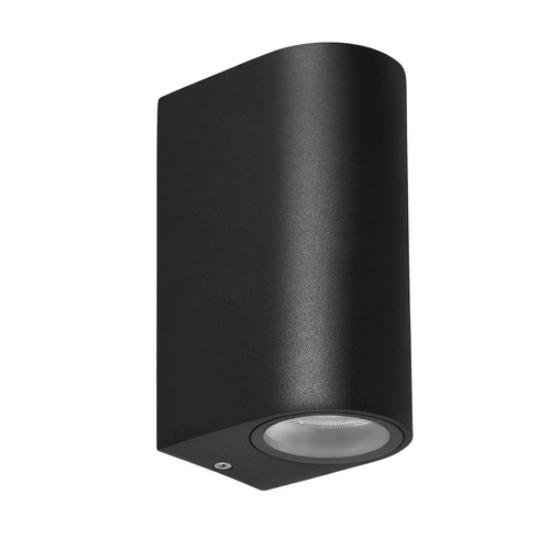 Kinkiet zewnętrzny Lobelia lampa  ogrodowa elewacyjna zaokrąglona 9,4x15cm czarny 2x35W GU10 IP44