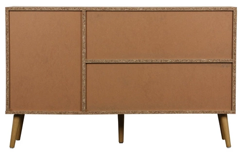 Komoda Ballo drewniana boho z rattanowymi frontami na nóżkach 115 cm do salonu Intesi