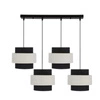 Lampa wisząca Benta czarny 4x40W E27  abażur czarny+kremowy