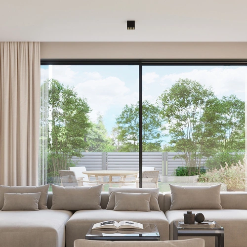 Plafon sufitowy LED OZZY czarny minimalistyczny kwadratowy do salonu i kuchni 9x16W