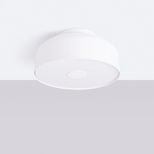 Plafon sufitowy OMIQ biały okrągły nowoczesny do salonu i sypialni SOLLUX 30 cm