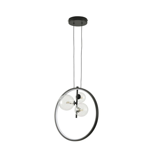 Lampa wisząca ORION RING LED czarna 40 cm nowoczesna nad stół do jadalni regulowana