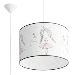 Lampa wisząca PRINCESS 40 nowoczesna do pokoju dziecka wielokolorowa z abażurem 40 cm