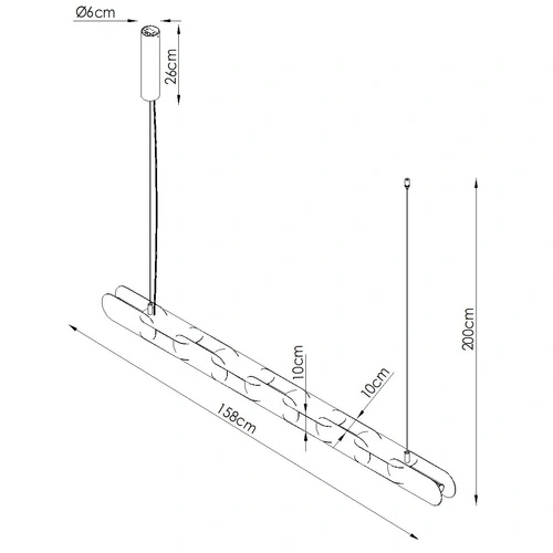 Lampa wisząca LED CHAIN 158 brązowa nowoczesna nad wyspę