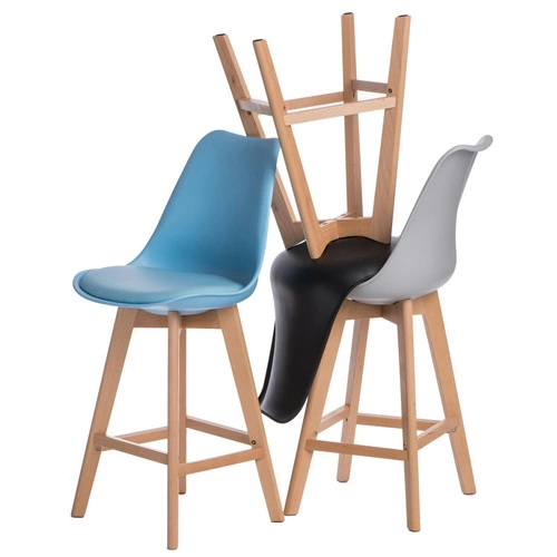 Hoker z oparciem Norden szary 75 cm nowoczesny do wyspy kuchennej D2.DESIGN