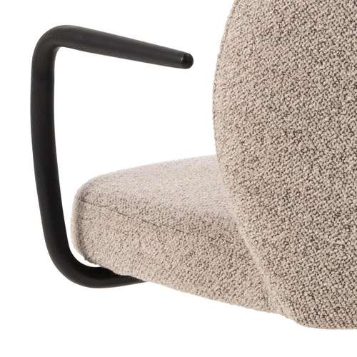 Fotel biurowy ergonomiczny Patricia Monza 60 beżowy bouclé obrotowy z podłokietnikami do biura