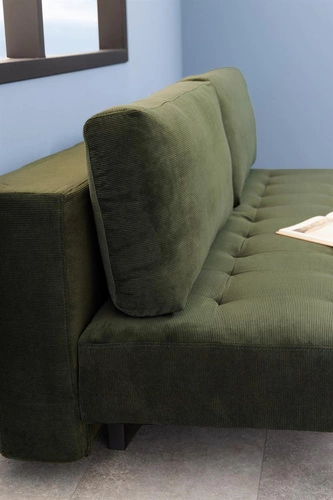 Sofa rozkładana z funkcją spania Blain Actona zielona 2 osobowa skandynawska do salonu