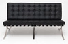 Sofa BA2 2 osobowa, czarna ekoskóra inspirowana Barcelona