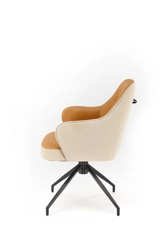 Krzesło obrotowe Connery Intesi tapicerowane do jadalni i salonu skandynawskie z podłokietnikami