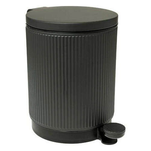 Kosz na śmieci do łazienki i kuchni Onyx 5l czarny metalowy z pedałem 5five