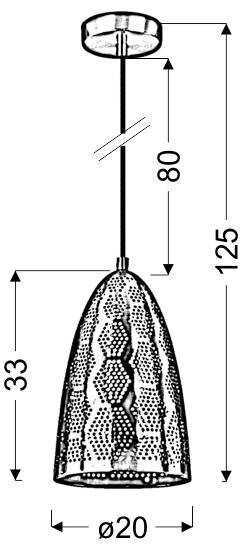 Lampa wisząca Bene 20/33 stożek 1x60W E27 ażurowy biały