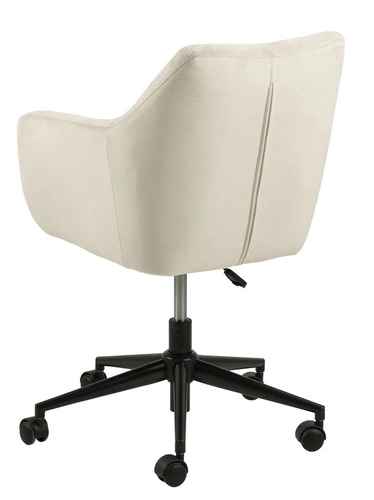 Fotel biurowy ergonomiczny obrotowy Nora beżowy welwetowy z podłokietnikami do biurka