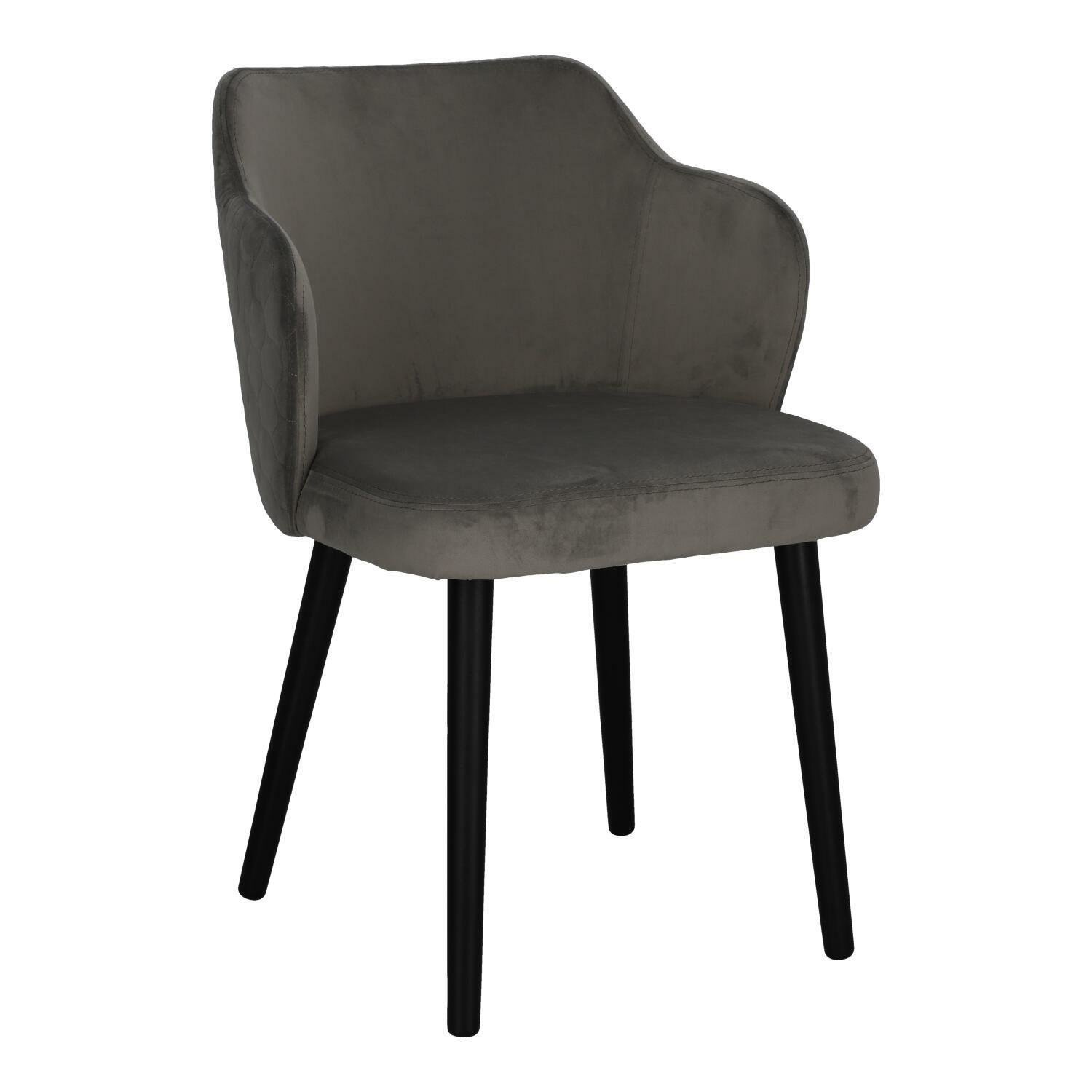 Krzesło tapicerowane Bergen do jadalni szare z podłokietnikami nowoczesne skandynawskie Intesi