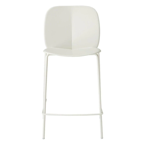 Hoker z oparciem Mentha biały nowoczesny 65 cm do kuchni i wyspy, technopolimer SCAB