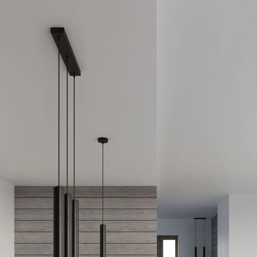 Lampa wisząca czarna Wezyr 1 nowoczesna tuba do salonu, kuchni lub nad wyspę