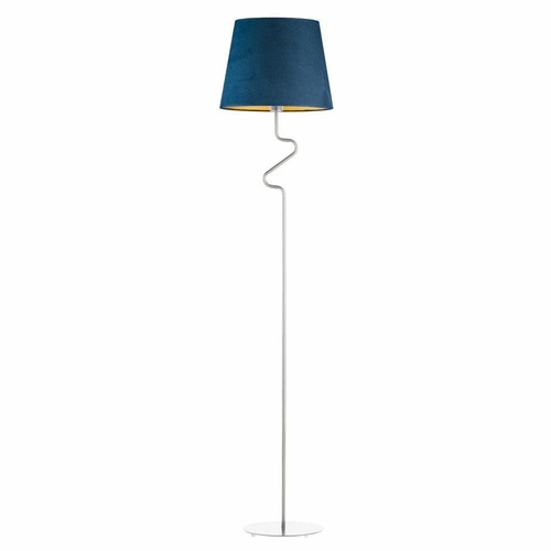 Lampa stojąca do salonu FOGO GOLD Lysne nowoczesna glamour morska z welurowym abażurem 174 cm