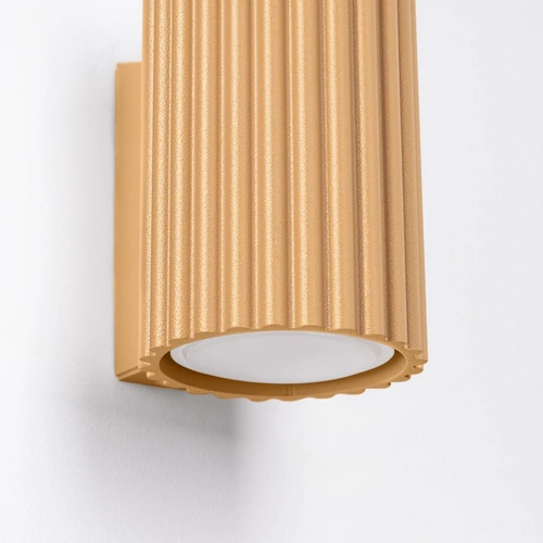 Kinkiet ścienny KARBON 10 złoty aluminium glamour do salonu i sypialni świeci góra dół