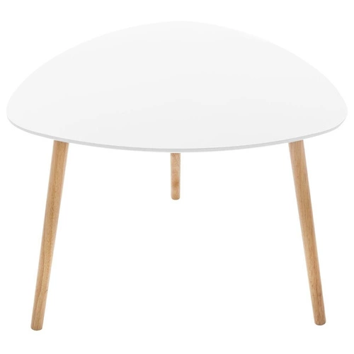 Zestaw 3 stolików kawowych Mileo S biały owalny skandynawski drewniany do salonu Atmosphera