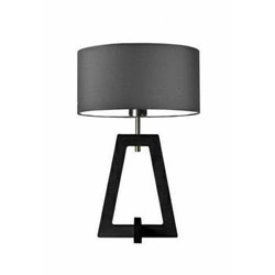 Lampka nocna Clio nowoczesna glamour z abażurem grafitowym i hebanową podstawą do sypialni
