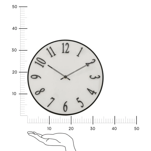 Nowoczesny zegar ścienny 3D Edgar 35 cm biały cichy do salonu Atmosphera aluminium