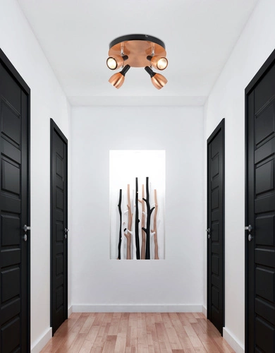 Plafon sufitowy Cross nowoczesny miedziany metalowy regulowany do salonu i kuchni 35 cm