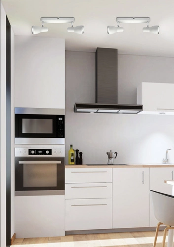 Lampa sufitowa Picardo biała metalowa regulowana do salonu kuchni i jadalni 2-punktowa