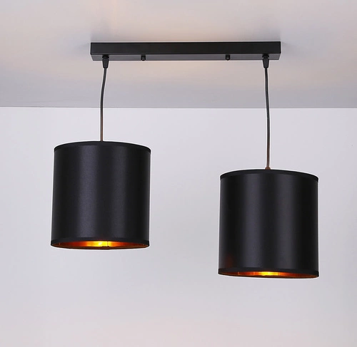 Lampa wisząca Candida czarny 2x40W E27  abażur czarny