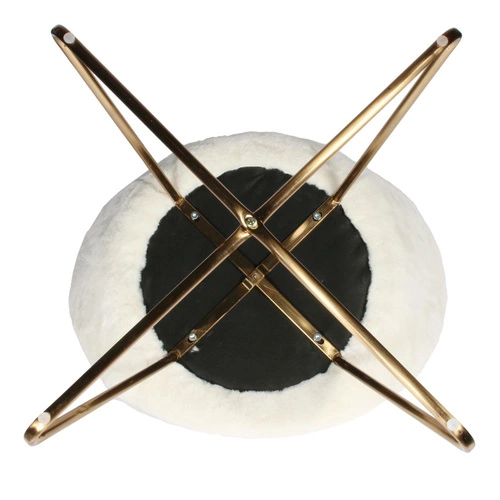 Fotel kubełkowy Karl Velvet Furry beżowy do salonu nowoczesny tapicerowany boucle na płozach