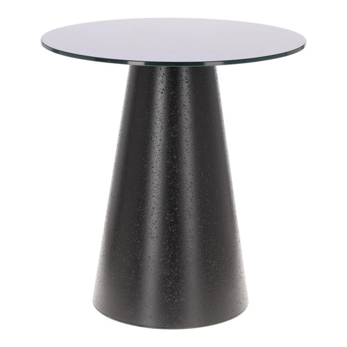 Stolik kawowy Soleilo szklany okrągły     60cm czarny OUTLET