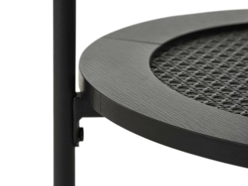 Stolik pomocniczy Pensacola okrągły 50 cm czarny dąb do salonu