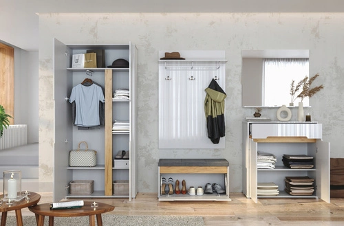 Komoda Steff biała z szufladami nowoczesna komoda do salonu i sypialni 90 cm Intesi