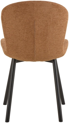 Krzesło Esra Actona do jadalni tapicerowane terracotta na czarnych nogach