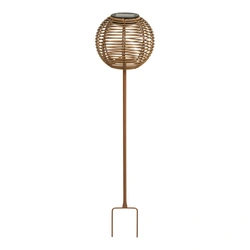 Lampion ogrodowy solar LED Carlisle House Nordic, brązowy 70 cm IP44