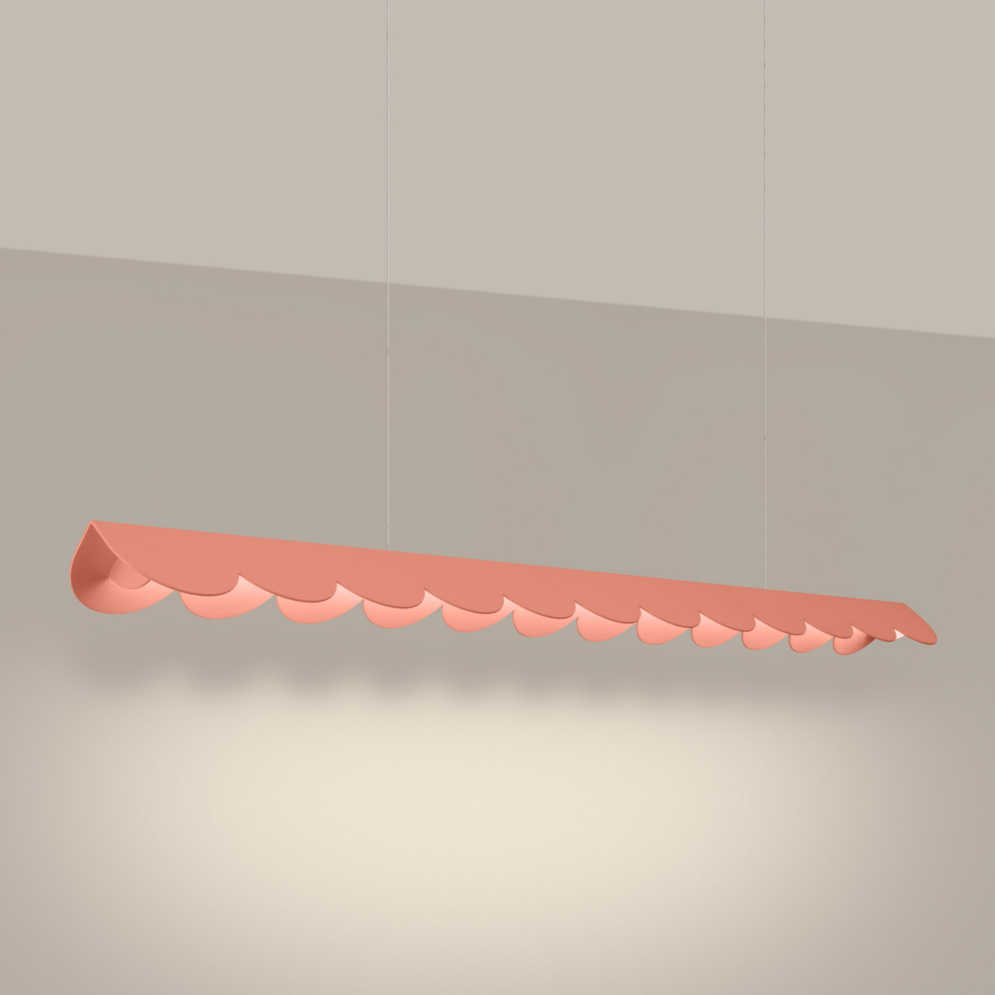 Lampa wisząca LED BISCUIT brzoskwiniowa nad stół do salonu