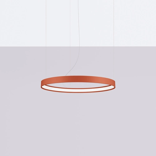 Żyrandol LED RIO 55 czerwony nowoczesny regulowany do salonu kuchni jadalni 55 cm